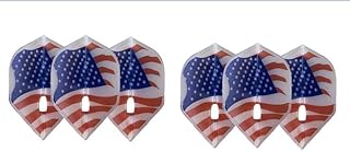 Dart Flights L1 PRO Standard USA Flag V1 | 2 Sets of 3 | for Soft & Steel Tip Darts