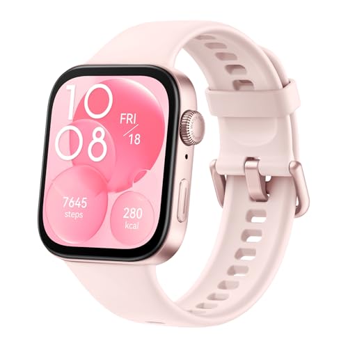 HUAWEI WATCH FIT 3 Akıllı Saat, iOS ve Android ile uyumlu, 1.82 inç AMOLED Ekran, Ultra İnce Tasarım, Kapsamlı Sağlık Takibi, Kapsamlı Sağlık Yönetimi, 10 Güne Kadar Pil Ömrü, Pembe