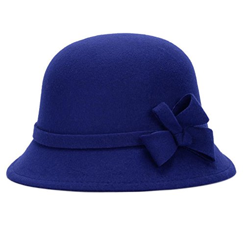 Kentop Mujer Sombrero Hongo Gorra Bombín Gorro de Fieltro Cálido en otoño e Invierno,58CM Cover