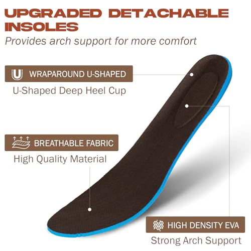 J's.o.l.e Cowboy Boots for Men Round Toe Western Boots Pull on Silp Resistant Men’s Work Boots4