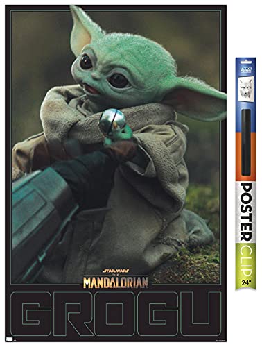 Trends International Star Wars: The Mandalorian Season 2 - Grogu Wall Poster, 34L x 22.4W, Premium Poster & Clip Bundle