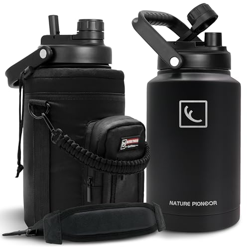 Image of NATURE PIONEOR 1 Gallon (128oz) Insulated Water Bottle Jug with Carrier Bag