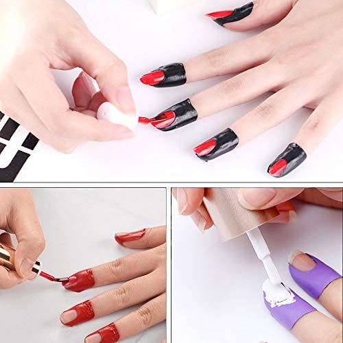 Ebanku Nail Polish Protector, 14 Sheets 140 Piece Disposable Peel Off Sticker U-Shape Tape For Nail Art Painting, Soft Plastic Nail Art Protector Spill-Proof Stickers Stamping Manicure Tool #TOP6