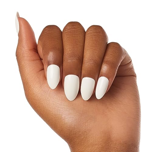 Glamnetic Press On Nails - Angel | Opaque White Short Almond Nails, Reusable | 12 Sizes - 24 Nail Kit #TOP1