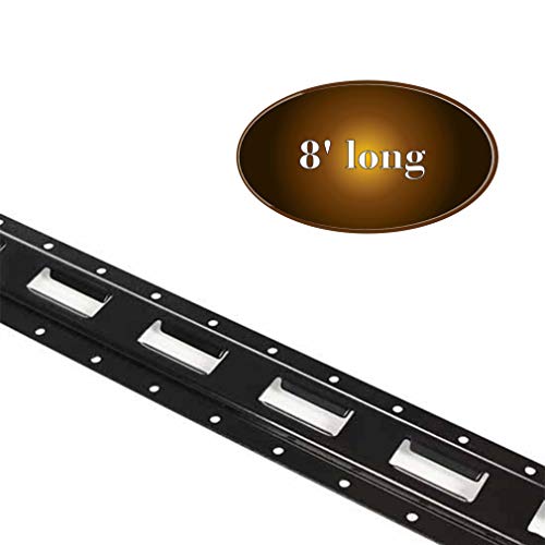 DC Cargo Mall SIX 8-ft E-Track Rails, Vertical Powder Coated TieDowns | Long Heavy Duty Steel Etrack Rails for Trucks, Trailers