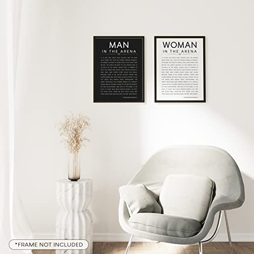 97 Decor The Man In The Arena Wall Art - 12X16 Theodore Roosevelt Quotes Poster, Teddy Roosevelt Quote Prints, Motivational Arena Gifts, Inspirational Arena Speech Picture For Office Home (Unframed) #TOP5