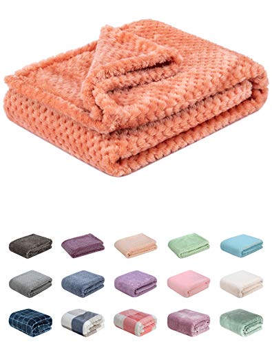 Image of Fuzzy Blanket or Fluffy Blanket for Baby, Soft Warm Cozy Coral Fleece Toddler, Infant or Newborn Receiving Blanket for Crib, Stroller, Travel, Decorative (28Wx40L, XS-Grapefruit)