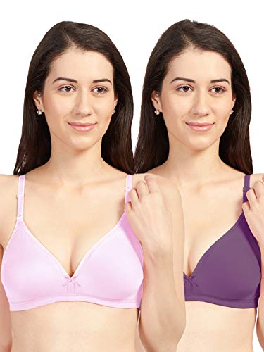 Image of SONARI Omania Womens Non-Padded Cotton Polyester Bras - Solid, Non-Wired, Medium Coverage, Hand Washable (Pack of 2)