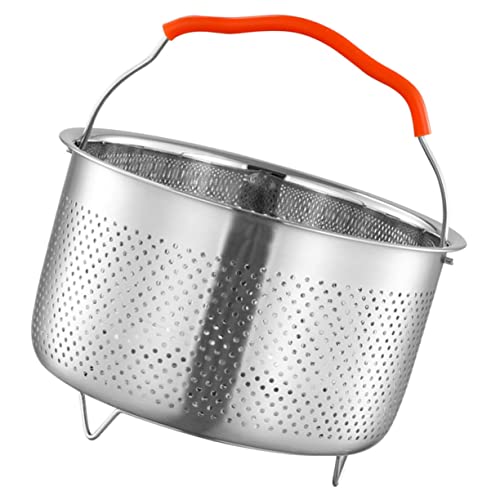 SEWACC ステンレス製蒸し器バスケット 耐錆加工 素材 丸みエッジ設計 持ち手付き耐熱 多用途蒸籠 電気炊飯器対応 蒸し野菜 魚介 米飯調理用