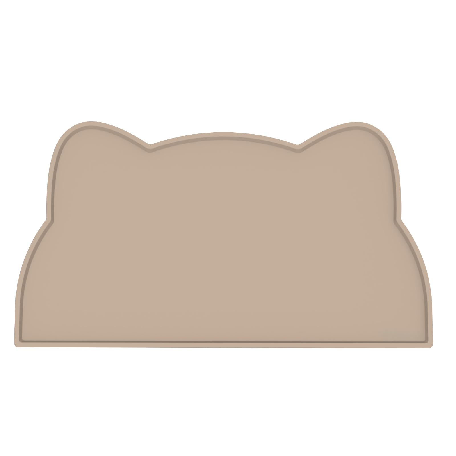 Cat Food Mat, Silicone Non Slip Dog Bowl Mat Waterproof Cat Feeding Mat Stop Food Spills and Water Messes Out to Floor Pet Food Mat (Warm Taupe, 52x30 cm)