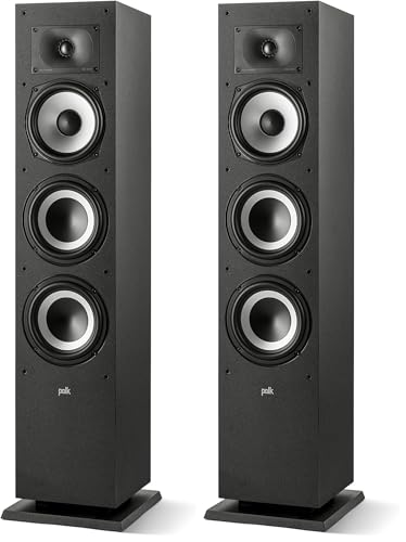 Polk Audio MXT60 High-Resolution Floor-Standing Loudspeaker | 1 Speaker | Black (Pack of 2)