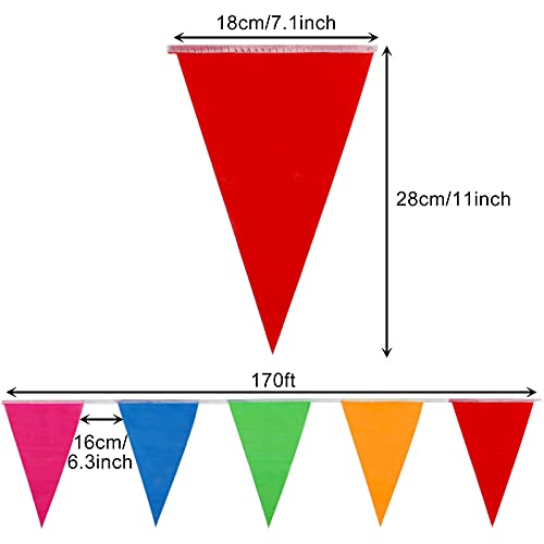 Ygeomer 300Pcs Colorful Pennant Flags Banner 375Ft Multicolor Pennant Banner Nylon Cloth Flag Pennants For Party Celebrations And Shops Decorations #TOP1