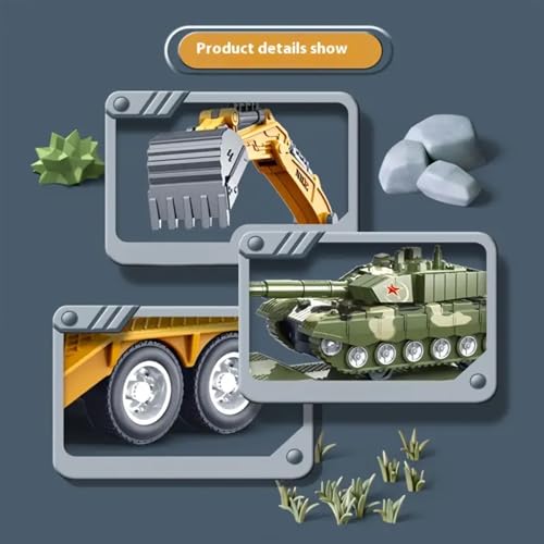 Image of Military Truck with Tank Set Toy for Kids, Manual Push Power and Lage Transport Educational Engineering Vehicles Playset for Children 3 to 6 Years (Pack o 1)