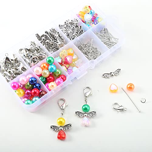 HERZWILD Guardian Angel Make Your Own Set Keyring Charm Pearl Pendant for DIY Wedding Jewellery Necklace Crafts (A2) - Image 4