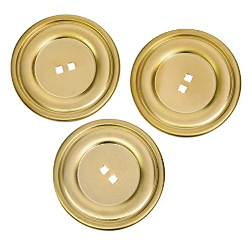 Mibo 3Pcs Classic Double Rim Button With 2 Square Holes - 70L(45Mm) - Matte Gold #TOP19