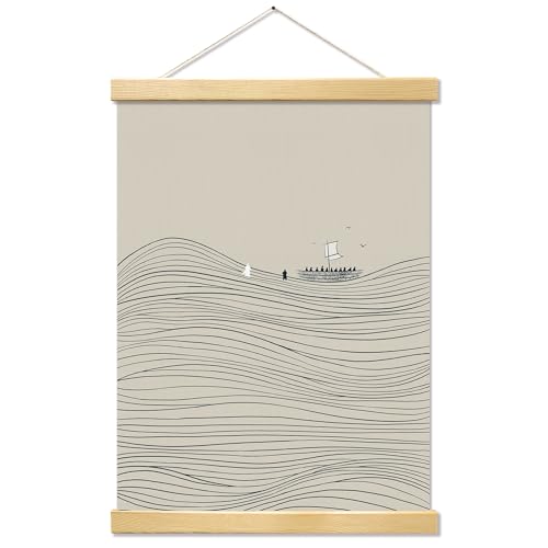 YUISLE Jesus And Peter Walk on Water Poster Framed Wall