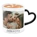 Produktbild MEGAUK Zaubertasse mit Foto Text Bedrucken Lassen - Farbwechsel Personalisierte Foto Tasse - Kaffeebecher Selbst Individuell Gestalten - Magic Custom Coffee Mug Cup
