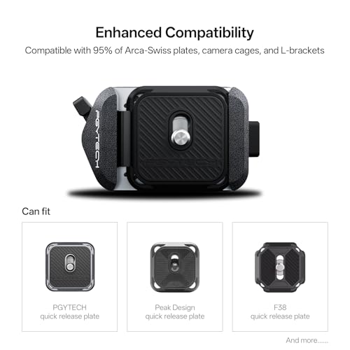 PGYTECH Quick Release Plate & Clamp V2, Arca Swiss Plate Camera Mount with 1/4" to 3/8" Screw Thread for Sony/Nikon/Fuji/Canon/DJI Switch Between Tripod/Monopod/Slider/Stabilizers(Clamp + Plate) - Image 2