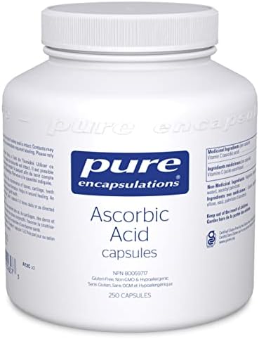 Pure Encapsulations Ascorbic Acid Capsules - 1,000 mg Vitamin C - Antioxidant Support* - High-Potency Vitamin C - Vegan & Non-GMO - 250 Capsules