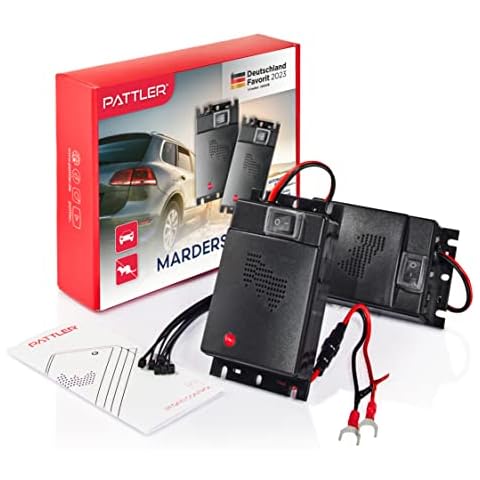PATTLER® Marderschreck zur Installation am Auto - 2 STÜCK | Effektive Marderabwehr Auto mit Ultraschall | Sofortiger & langfristiger Marderschutz im Motorraum Cover