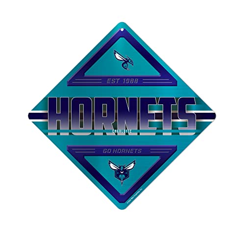 Rico Industries Rico Industries NBA Basketball Basketball Charlotte Hornets Metal Sign 16.5'' x 16.5'' Home Décor - Bedroom - Office - Man Cave
