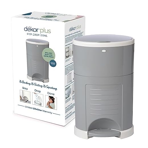 Dekor Plus Hands-Free Diaper Pail | Gray | Easiest to Use | Just Step – Drop – Done | Doesn’t Absorb Odors | 20 Second Bag Change | Most Economical Refill System |Great for Cloth Diapers