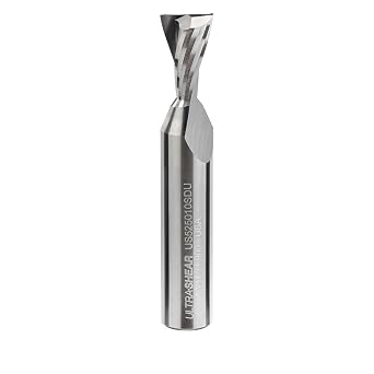 Solid Carbide 10 Dovetail Router Bit, 1/2SH, 1/2" Dia, 5/8" CL, 2-Flute, Up-Cut Spiral Geometry for Chatter-Free, Superior Quality Woodworking Joinery, USA Made - US525010SDU