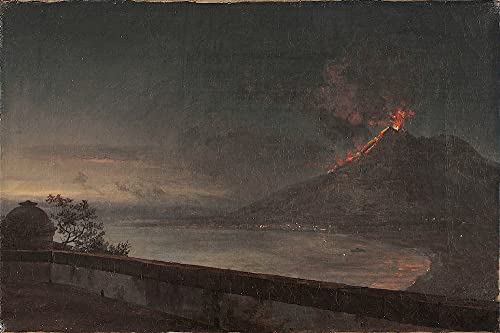 Affiche Vue du Mont Vésuve par J.C. Dahl - Tableau Impression sur Toile Salon 60x90cm