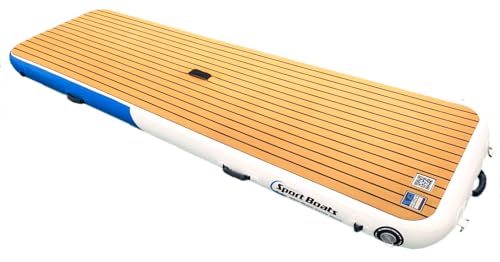 Island Hopper Mini Mate Yacht Dock 10' x 3' Inflatable Water Platform Dock & Boarding Boat Platform