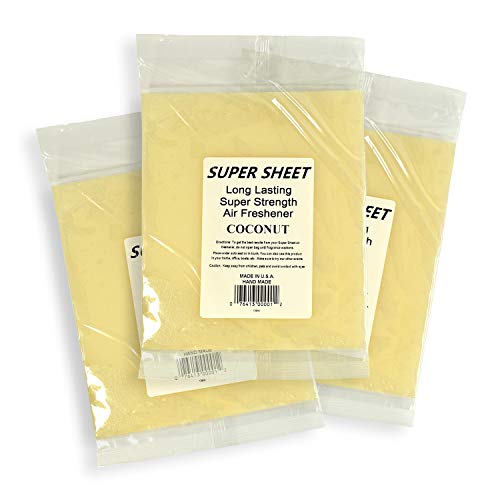 Image of Super Sheet Large (8 inchx7 inch) Under Seat Car Air Freshener, 3-PACK (Coconut)