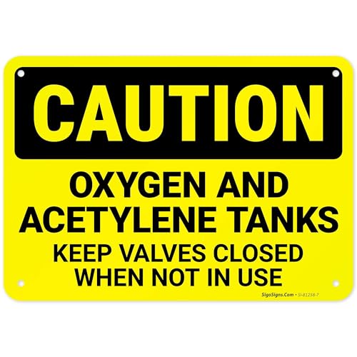 Safety Sign for Oxygen and Acetylene Tanks