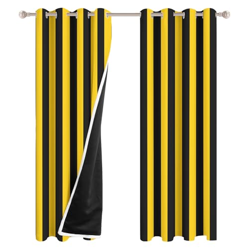 Cortinas a rayas verticales decorativas para un dormitorio moderno 5