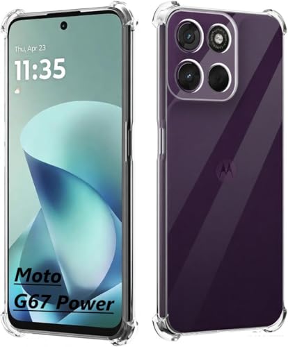 Image of Bumper Back Cover Case Transparent for Motorola G67 Power,Motorola G57 Power|Four Corners Protection|Camera Protection Back Cover Case -Transparent