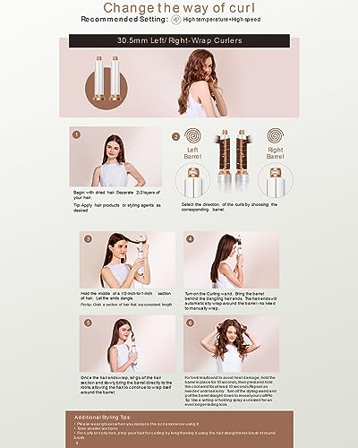 Foto von 6 IN 1 Air Styler set, Negativ Ionen Haartrockner mit Warmluftbürste, Rundbürstenföhn, Airflow Lockenstab Automatisch, Haarglätter Bürste, für Trocknen, Glätten, Volumen, Locken