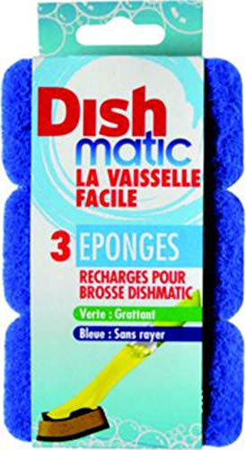 Dishmatic 3 Recharges Éponge Anti-Rayures Bleues Cover