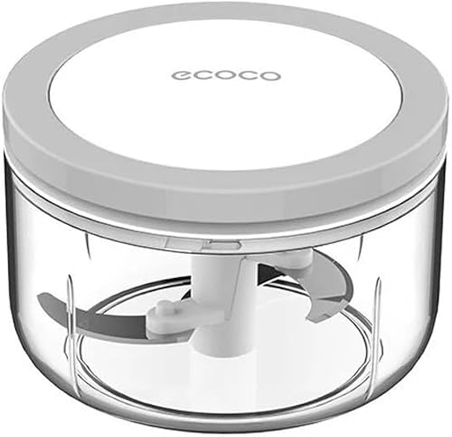 Manual Food Chopper with Pull Ring, Transparent Bowl