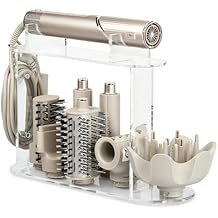 Upgraded Storage Holder for Shark FlexStyle 7-Hole Acrylic Stand Organizer for Long Barrels & Diffuser, Countertop Holder for Shark Flex Style Accessories for Bathroom Vanity Makeup Table