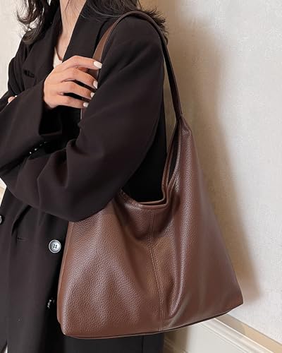 Bolso hobo para mujer romansong, bolso tote de cuero sintético, disponible en negro y café miniatura 3