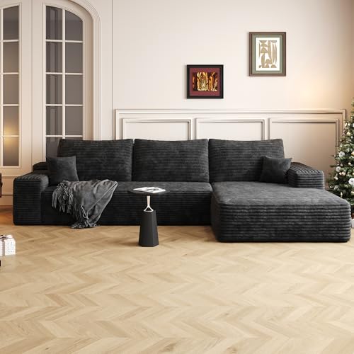 RENDGO 108' Oversized Cloud Boneless Sofa Couch with Chaise