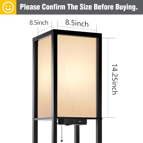 OUTON White Linen Texture Lamp Shade 14.25 x 8.5 x 8.5 inch for Shelf Floor Lamp by OUTON - Image 3