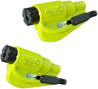 resqme 04.100.09 The Original Keychain Car Escape Tool Safety Yellow Seatbelt Cutter
