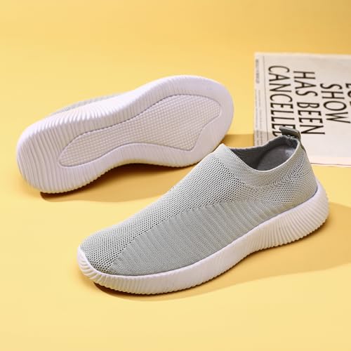 Image of DLWKIPV Womens Slip on Walking Tennis Shoes for Women Work Running Athletic Gym Sports Sneakers Lightweight Casual Shoe