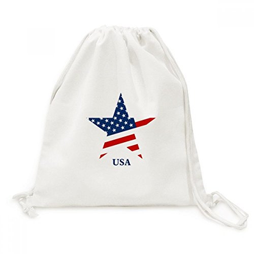 Sac cordon motif drapeau USA en toile pour voyage et sport