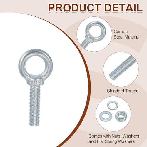 Pernos de ojo M16 kit de tornillos de anillo de elevación de alta resistencia uxcell 3