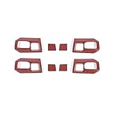 Material: abs. Autoaufkleber Innenausstattung Auto Innentür Griff Schüssel Dekoration Abdeckung Aufkleber/Fit für Dodge RAM 1500 2011-2017 (Color Name : Red Carbon Color)