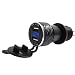 Produktbild MMLC 4.2A Aluminium Motorrad Dual USB Ladegerät Din Buchse Voltmeter für Motorrad USB Charger (Schwarz)
