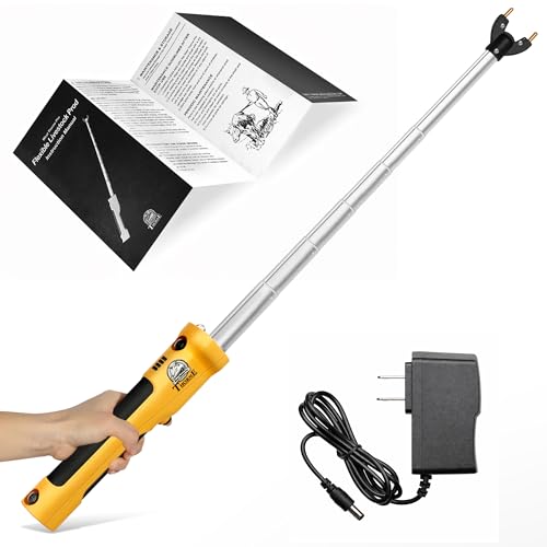 West Thorne Pro Retractable Cattle Prod Rechargeable Livestock Prod with LED Light Waterproof Animal Herding Tool for Cattle Pigs and Goats Heavy Duty Livestock Management(42in)