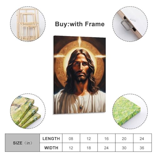 Poster chrétien de Jésus sur toile décorative de 30x40 cm - 2