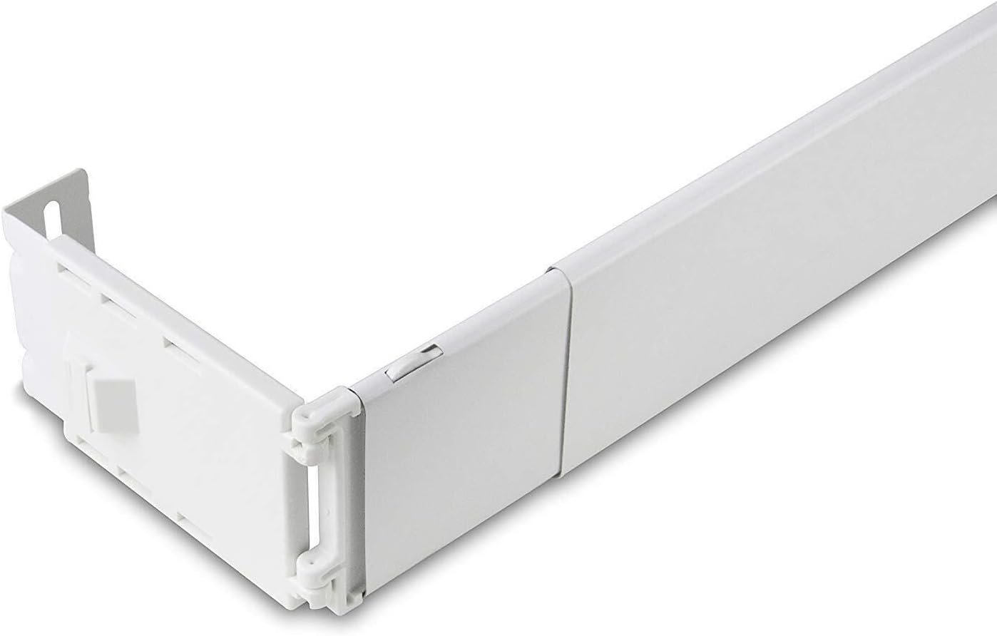 HomeStock Baroque Bonanza 2-1/2" Wide Pocket Curtain Rod 48-84 Inch, White Finish, Wall Mounted Rod, Curtain Rods for Windows, Sturdy Steel Construction