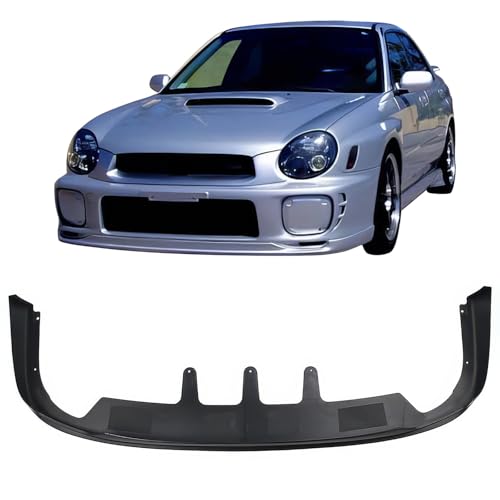 IKON MOTORSPORTS Front Bumper Lip, Compatible with 2002-2003 Subaru Impreza WRX Sedan/RS Sedan, Not Fits Wagon, PD Style Matte Black PP Air Dam Chin Spoiler Protector Splitter 1PC